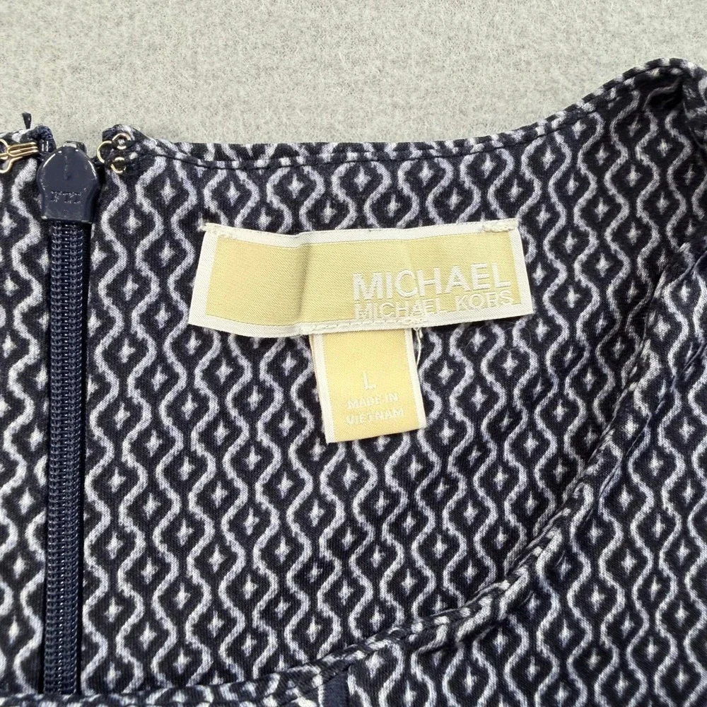 Michael Kors Navy Printed Mini Dress